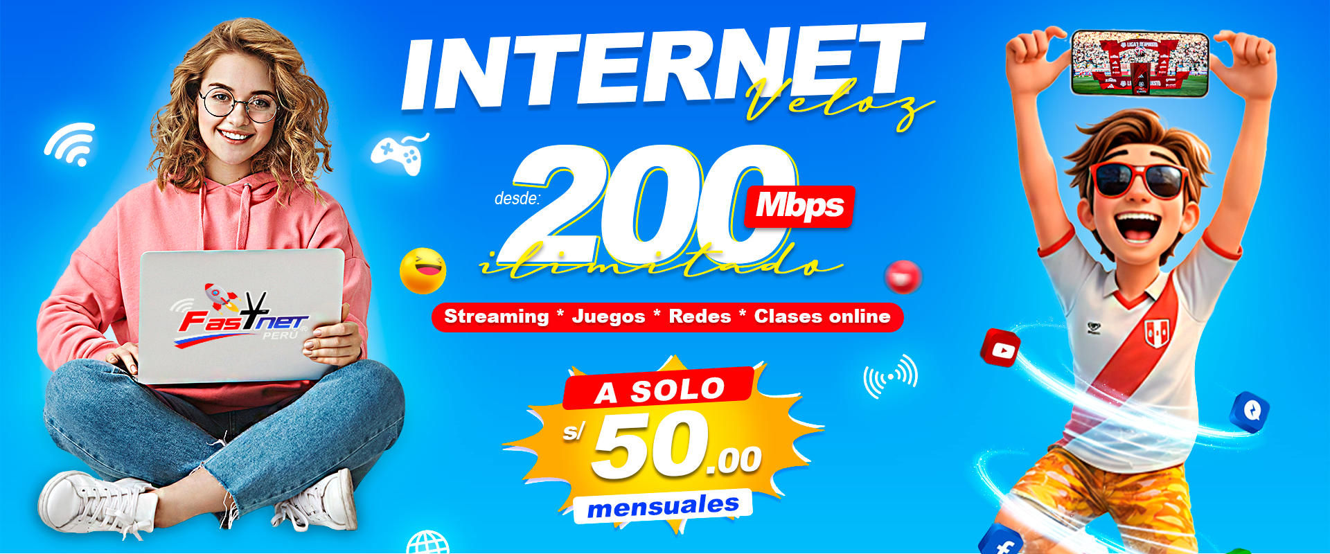 Navega con ultravelocidad FASTNETPERU